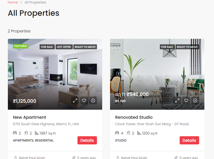 Houzez Property Rental Website screenshot